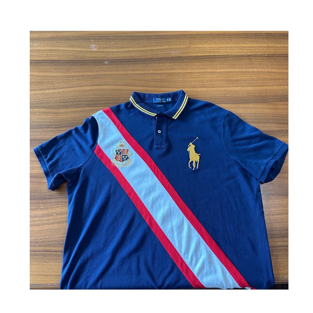 Polo Ralph Lauren Big Pony Crest Nautical Colorblock Polo Shirt Rugby Classic XL